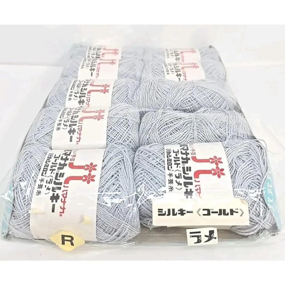 Hamanaka Knitting Yarn Thread Color #103 Lot R Silver Glitter Lot of 10 U327